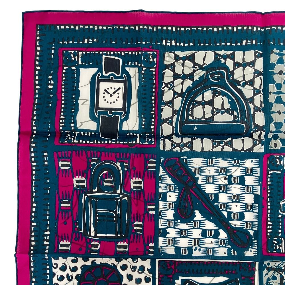 新品同様 HERMES エルメス カレ65 Le Boubou H コットンスカーフ