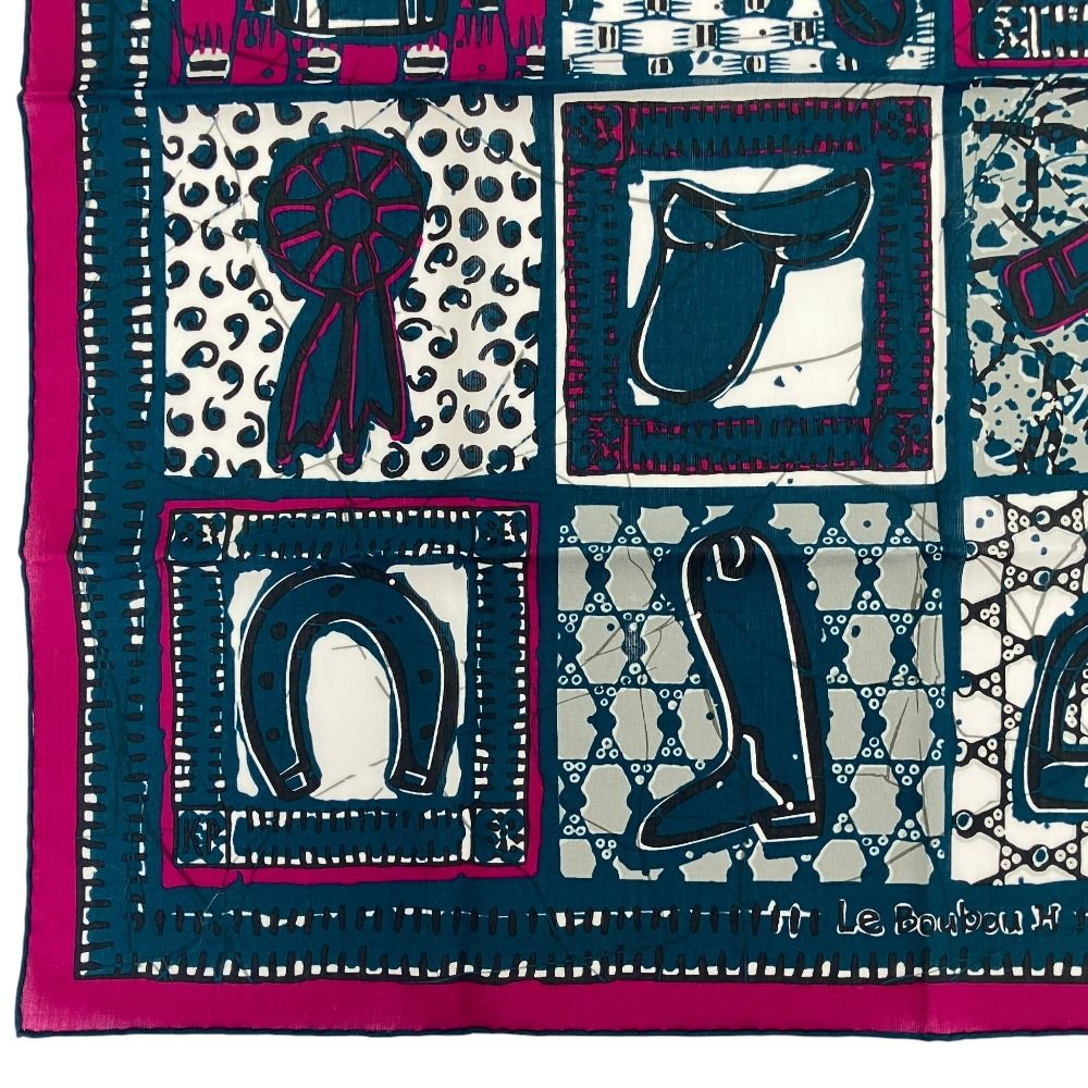 新品同様 HERMES エルメス カレ65 Le Boubou H コットンスカーフ