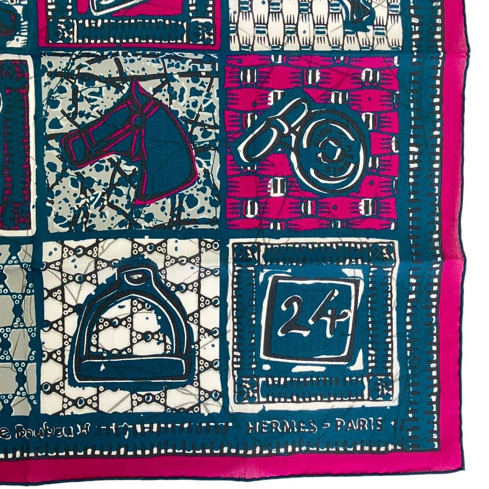 新品同様 HERMES エルメス カレ65 Le Boubou H コットンスカーフ