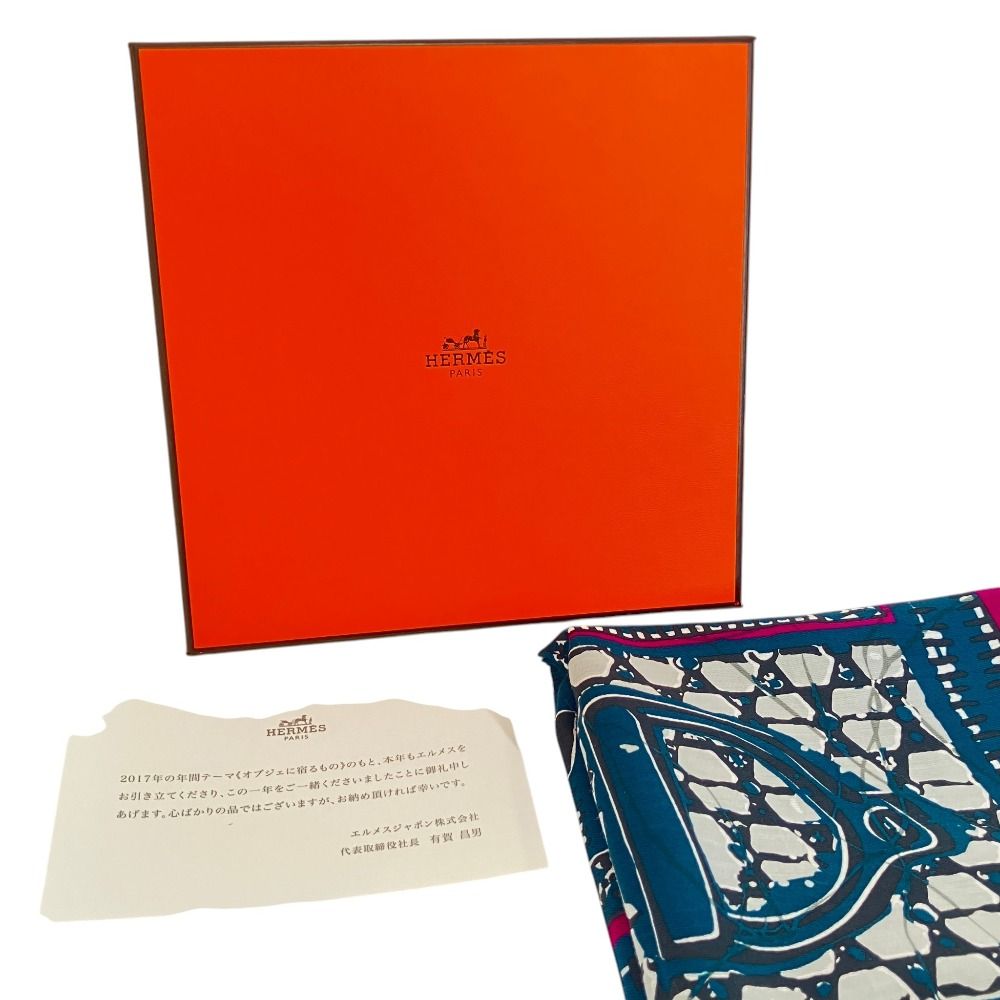 新品同様 HERMES エルメス カレ65 Le Boubou H コットンスカーフ