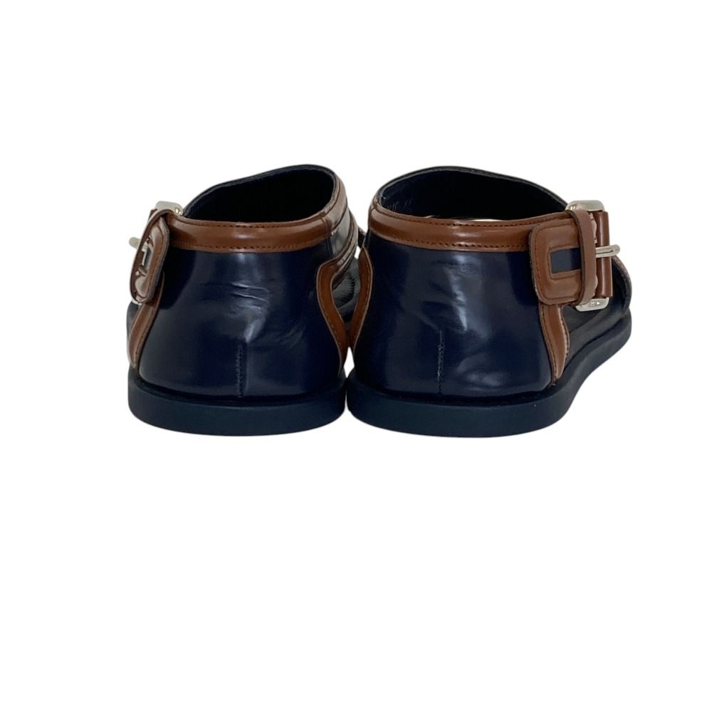 美品 PRADA プラダ バイカラー レザー ストラップサンダル サイズ6.5