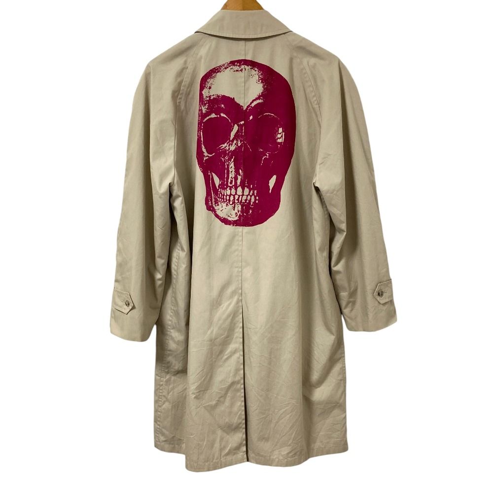 Libertine リバティーン ヴィンテージリメイク シルクスクリーン スカルプリント ステンカラーコート ベージュ メンズ 古着 中古 USED