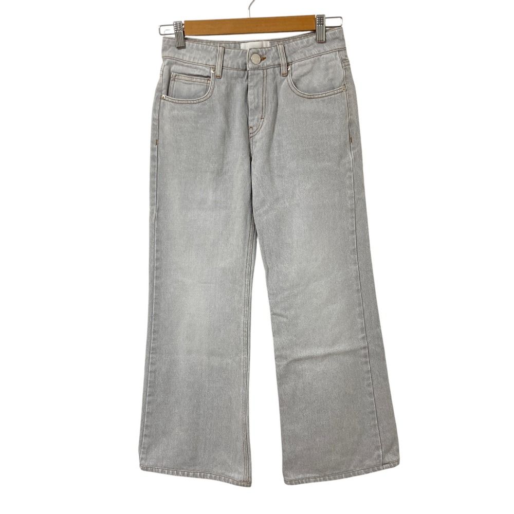 美品 AMI PARIS アミパリス Jean Flare Fit Avec Fentes フレアデニムパンツ ジーンズ FTR425.DE0028 サイズ26 グレー レディース 古着 中古 USED