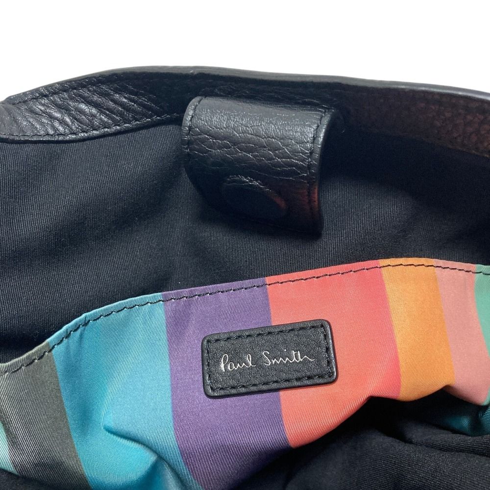 美品 Paul Smith ポールスミス レザー ワンショルダーバッグ ブラック