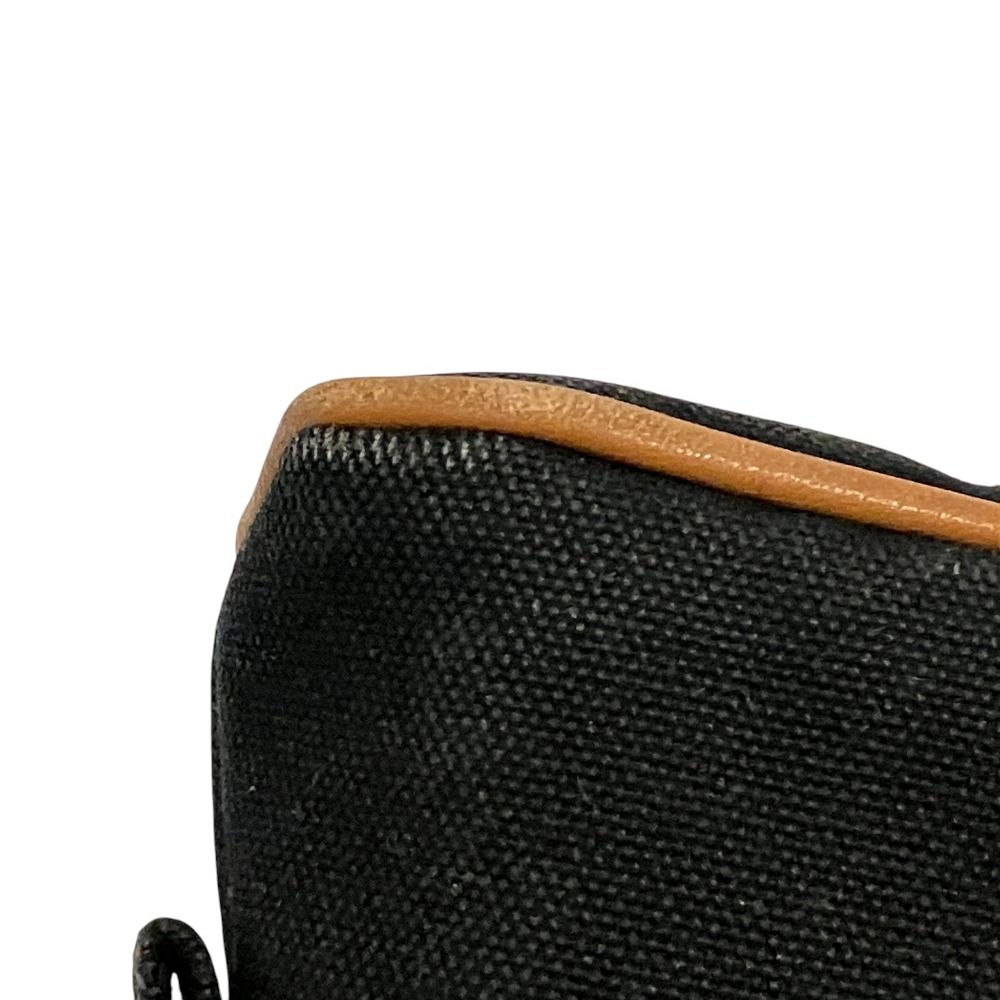 良品 HERMES エルメス キャンバス ボリードポーチ ミニミニ ブラック