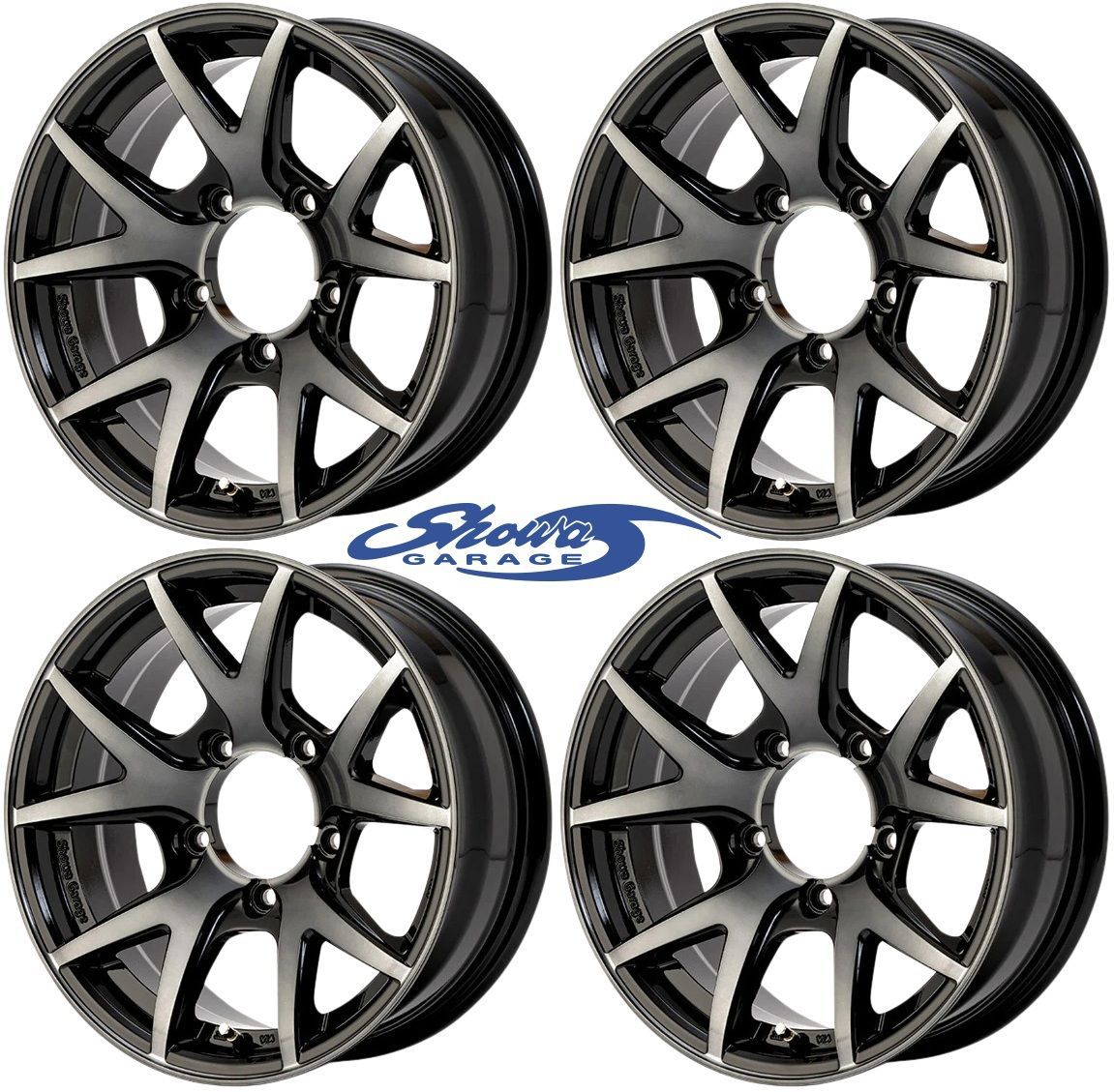 【M's】 JB43W ジムニーシエラ Showa GARAGE INSPIRE X 16インチ アルミホイール 4本 ブラックポリッシュ 16×6.0J ±0 5H-139.7 ショウワガレージ インスパイア W00226 (※個人宅配送不可・要在庫確認)