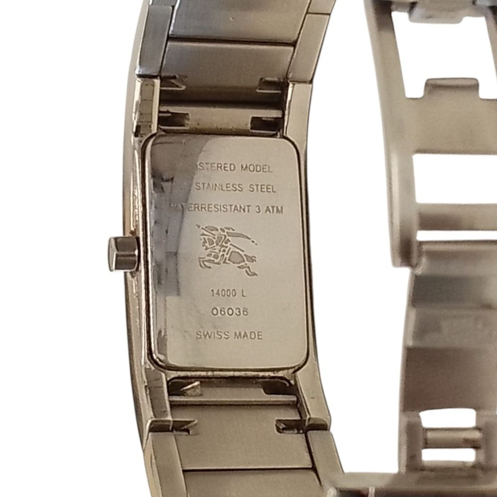 良品 BURBERRY バーバリー 14000L SS レクタングル クォーツ アナログ