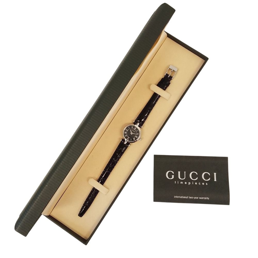 美品 GUCCI グッチ 2040L クォーツ アナログ レザーバンド 腕時計