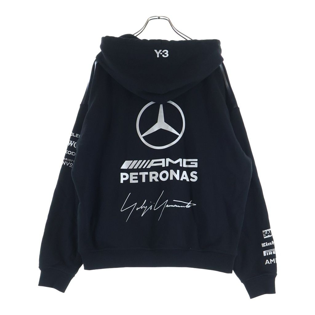 Y-3 (ワイスリー) MERCEDES-AMG PETRONAS FORMULA 1 TEAM TEAM HOODIE メルセデスAMG プルオーバーパーカー ブラック KR2392