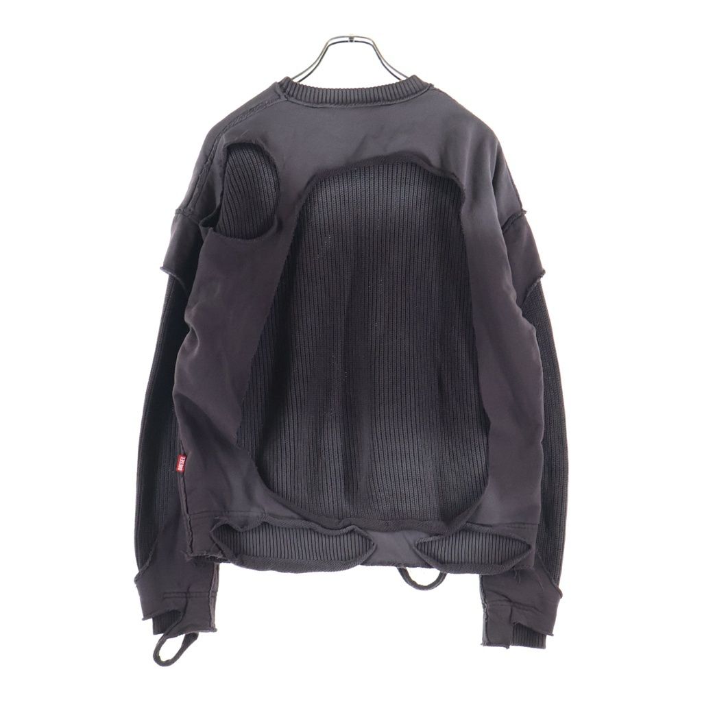 DIESEL (ディーゼル) K-OSBERT Ripped Cotton Sweatshirt レイヤード