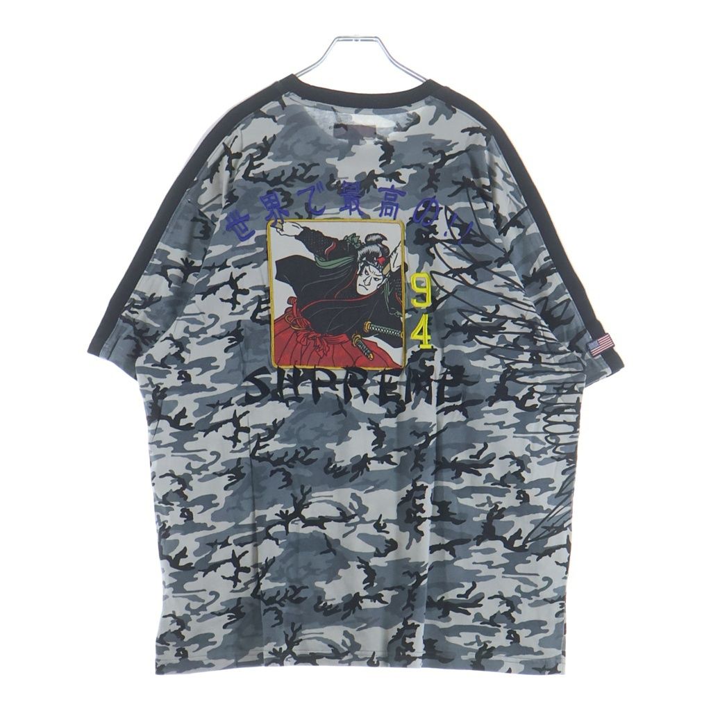 SUPREME (シュプリーム) 25AW Crane S/S Top カモ総柄 クレーン フロントロゴ刺繍 半袖Tシャツ カットソー グレー