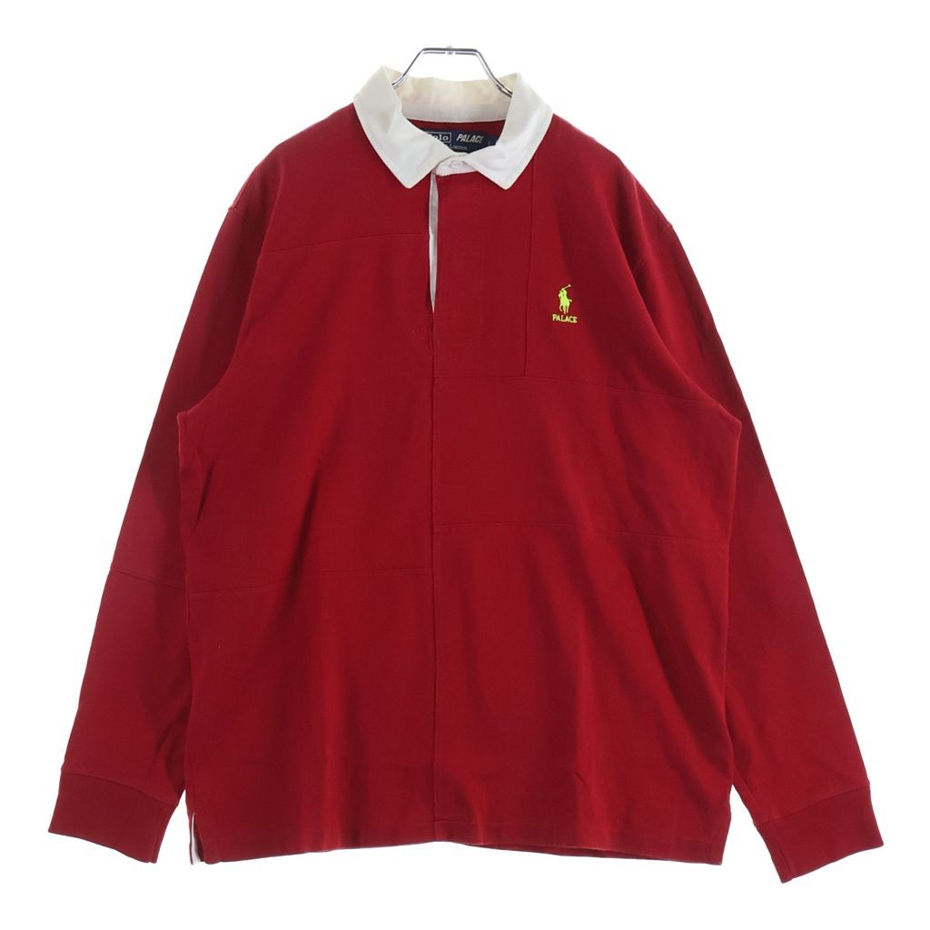 Palace Skateboards (パレススケートボーズ) 18AW × Polo Ralph Lauren pieced Rugby ポロラルフローレン パッチワーク ラガー長袖シャツ レッド