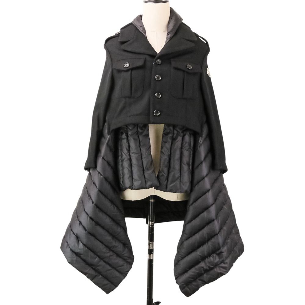 美品 MONCLER モンクレール 365 コムデギャルソン CELESTE ダウン切替ジャケット コート 0 ブラック レディース 古着 中古 USED