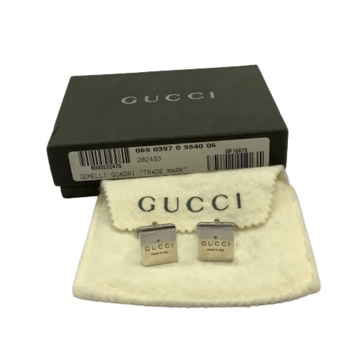 ♪♪GUCCI グッチ メンズ スクエアカフス SILVER925