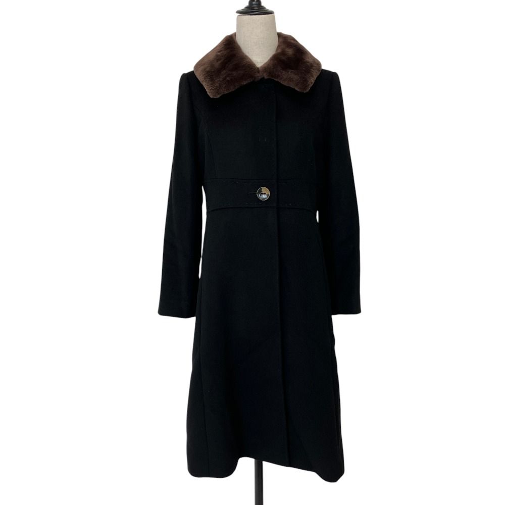 ＊美品【フォクシー】コート　ジャケット　カシミヤ　金ボタン　ブラック　４０ 美品 FOXEY Boutique フォクシーブティック Coat Noisette ヌートリア