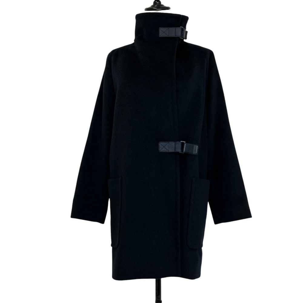 美品 Max Mara マックスマーラ キャメル100% ベルトコート サイズ36 ネイビー レディース 古着 中古 USED