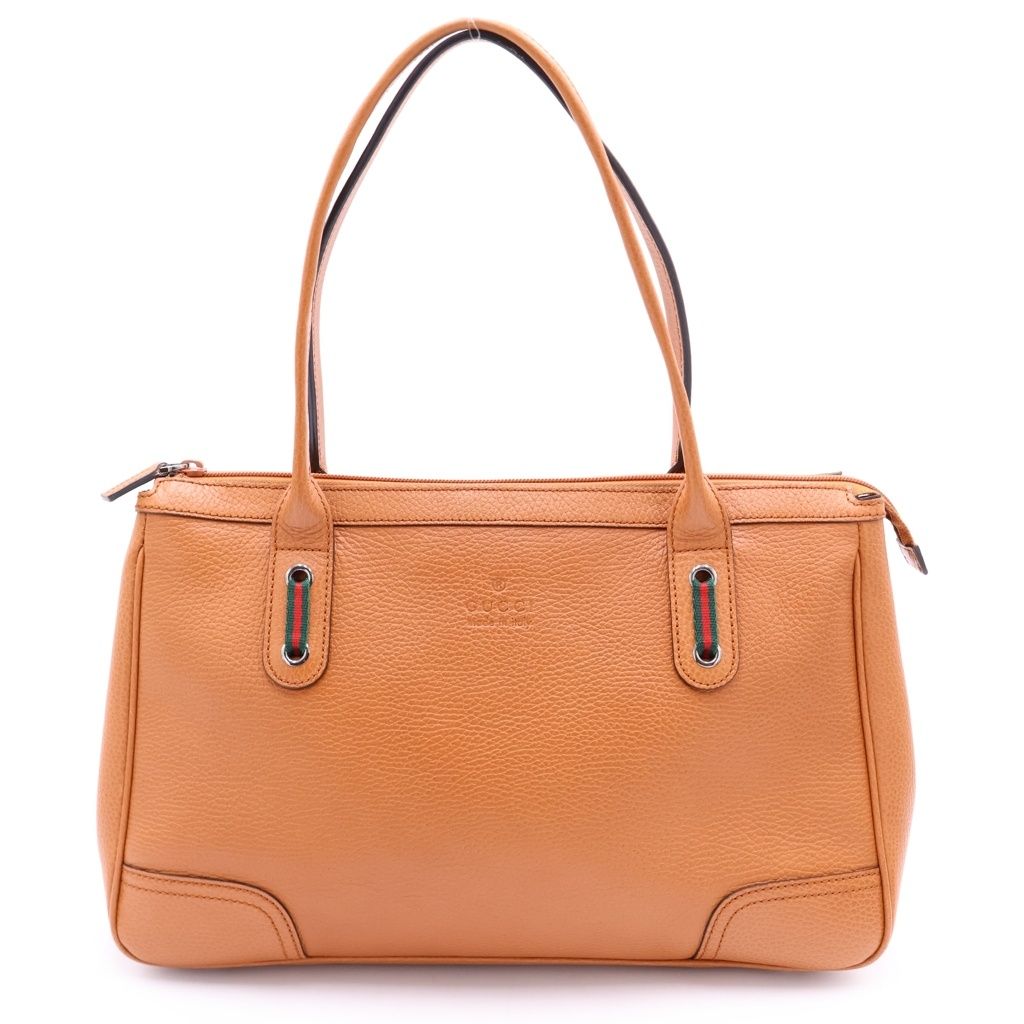 GUCCI (グッチ) トートバッグ ハンドバッグ ブラウン レザー 293599 シルバー金具