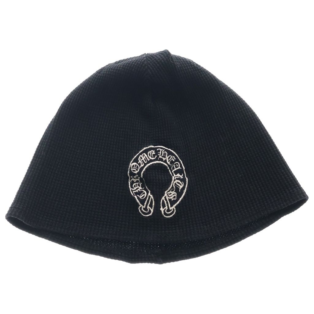 CHROME HEARTS (クロムハーツ) OLD THERMAL BEANIE オールド ホースシュー刺繍 サーマル ビーニー ニット帽 ブラック