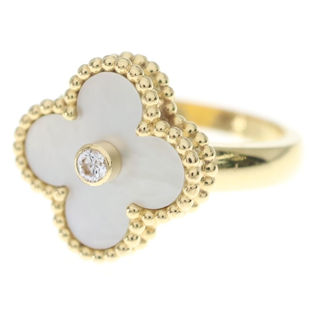 Van Cleef & Arpels (ヴァンクリーフアンドアーペル) ヴィンテージアルハンブラ マザーオブパール リング Au750YG ゴールド #49 VCARA41149