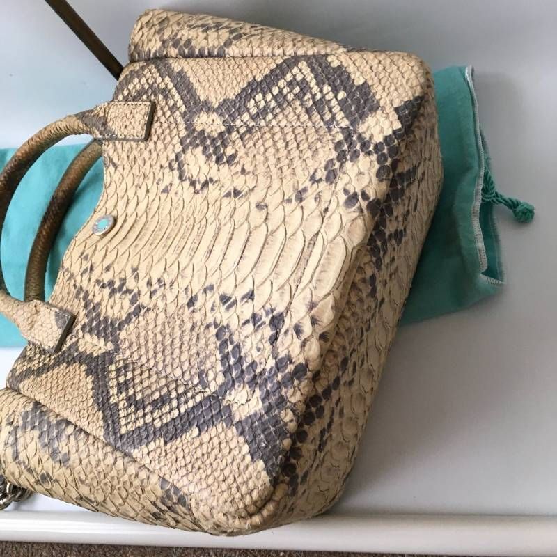ポーチ付き✨ティファニーTIFFANY& CoパイソンレザートートバッグA4 美品 Tiffany & Co(ティファニー) パイソン トート バッグ ショルダー