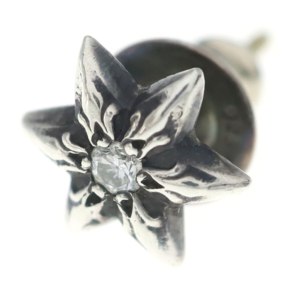 CHROME HEARTS (クロムハーツ) CO STAR DMND スタースタッド 1ダイヤ ピアス シルバー