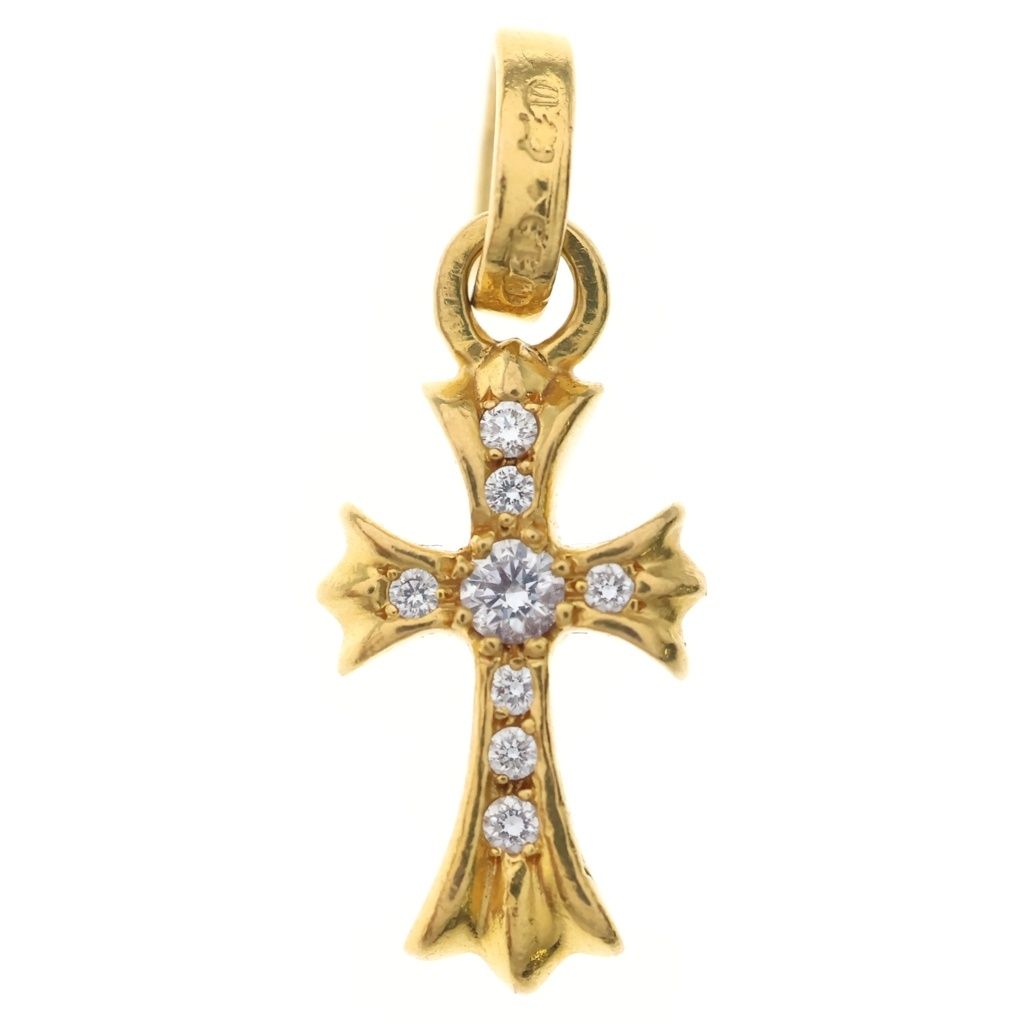 CHROME HEARTS (クロムハーツ) 22K CRS BBYFAT P/DIA ベイビーファットクロス PAVEダイヤ ペンダントトップ ゴールド BCA035