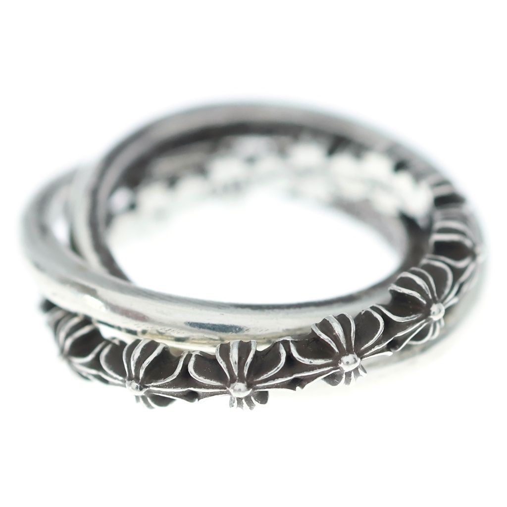 CHROME HEARTS (クロムハーツ) TINY E CH PLUS BAND TRPL タイニーE CHプラス バンド トリプルリング シルバー