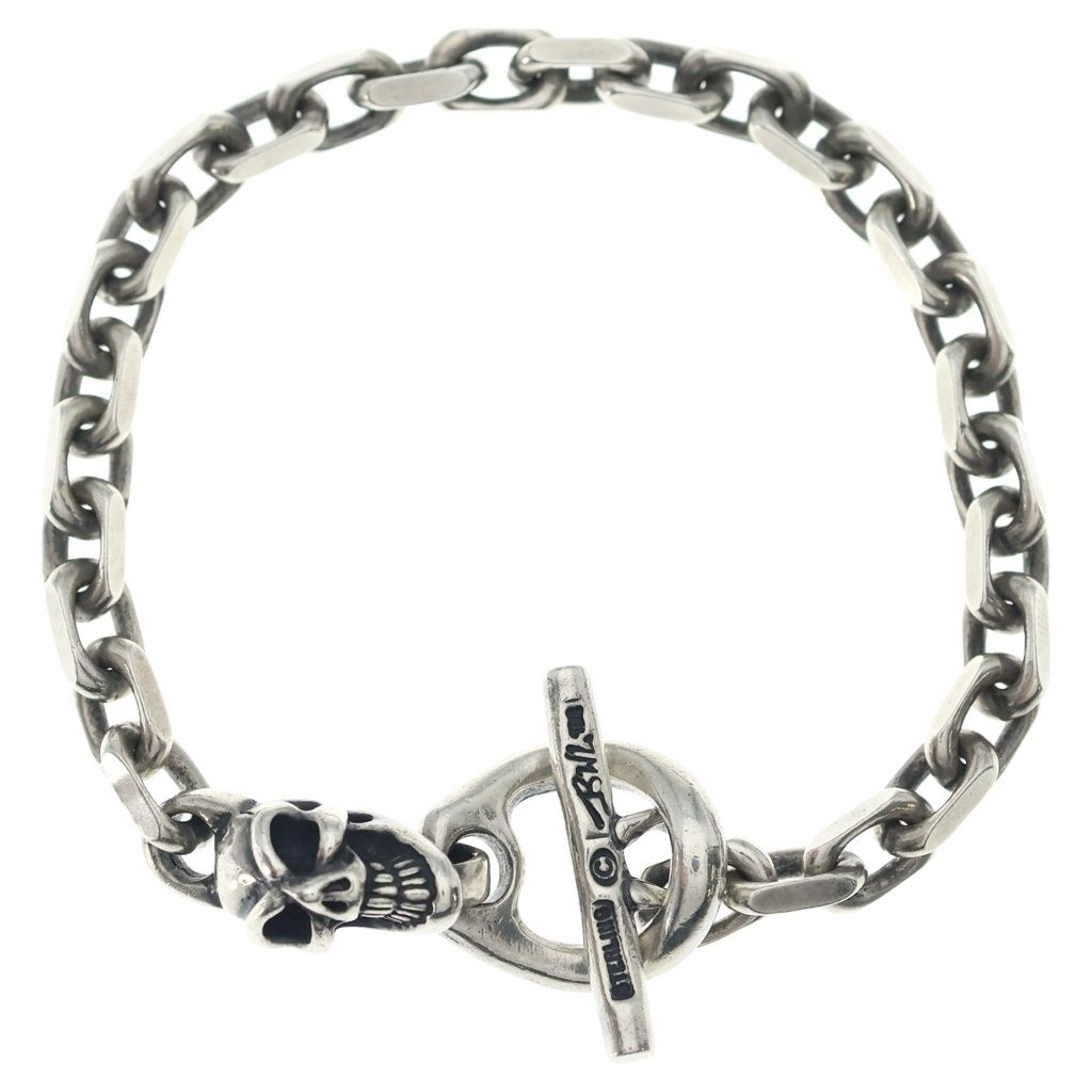 Bill Wall Leather/BWL (ビルウォールレザー) One Skull Chain Bracelet ワン スカル チェーン ブレスレット シルバー
