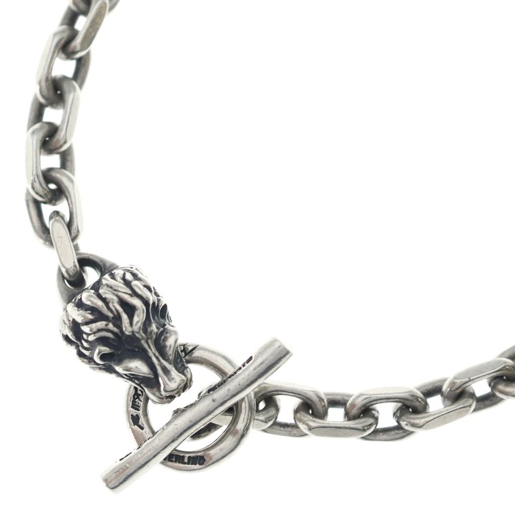 Bill Wall Leather/BWL (ビルウォールレザー) Square Chain with Small Dog Head Necklace スクエア チェーン スモール ライオンヘッド ネックレス シルバー