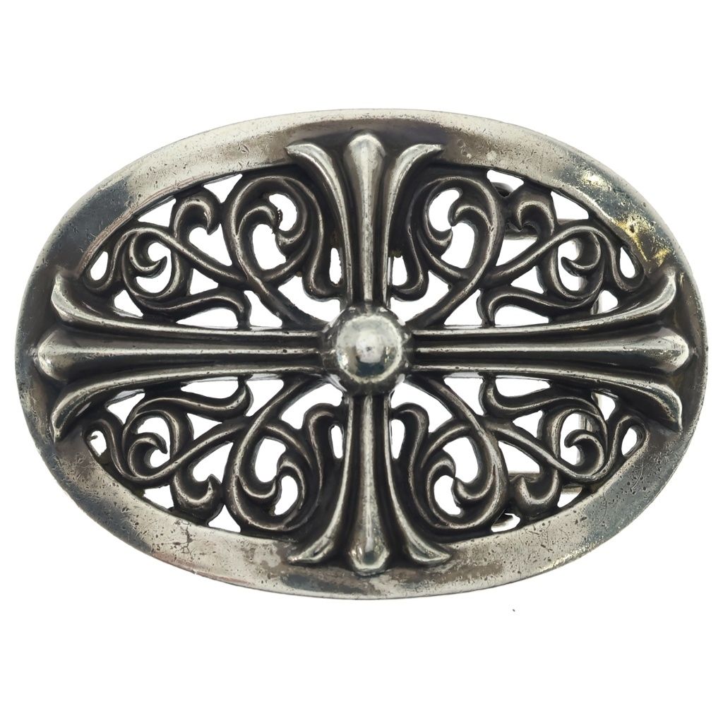 CHROME HEARTS (クロムハーツ) CLASSIC OVAL CROSS LARGE BUCKLE クラシックオーバル クロス ラージ バックル シルバー