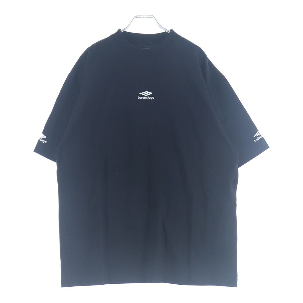 BALENCIAGA (バレンシアガ) SKI ロゴプリント クルーネック 半袖シャツ ブラック #M