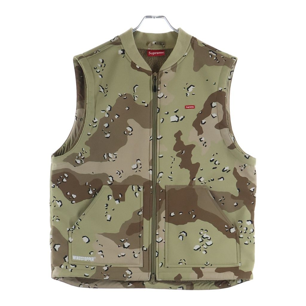 SUPREME (シュプリーム) 22AW Windstopper Work Vest Chocolate Chip Camo ウィンドストッパー チョコレートチップカモ ワークベスト カーキ
