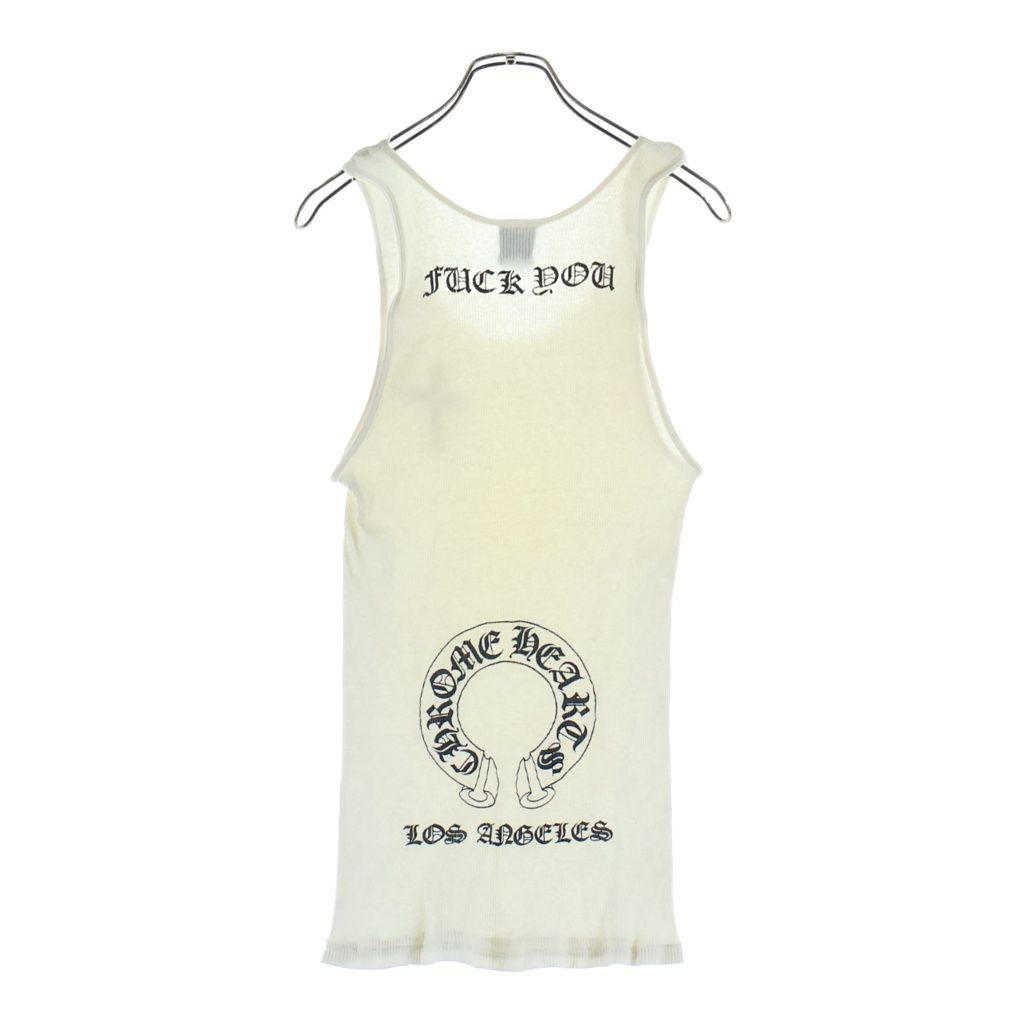 CHROME HEARTS (クロムハーツ) OLD CRS TANK TOP オールド クロスプリント ロサンゼルス タンクトップ ホワイト