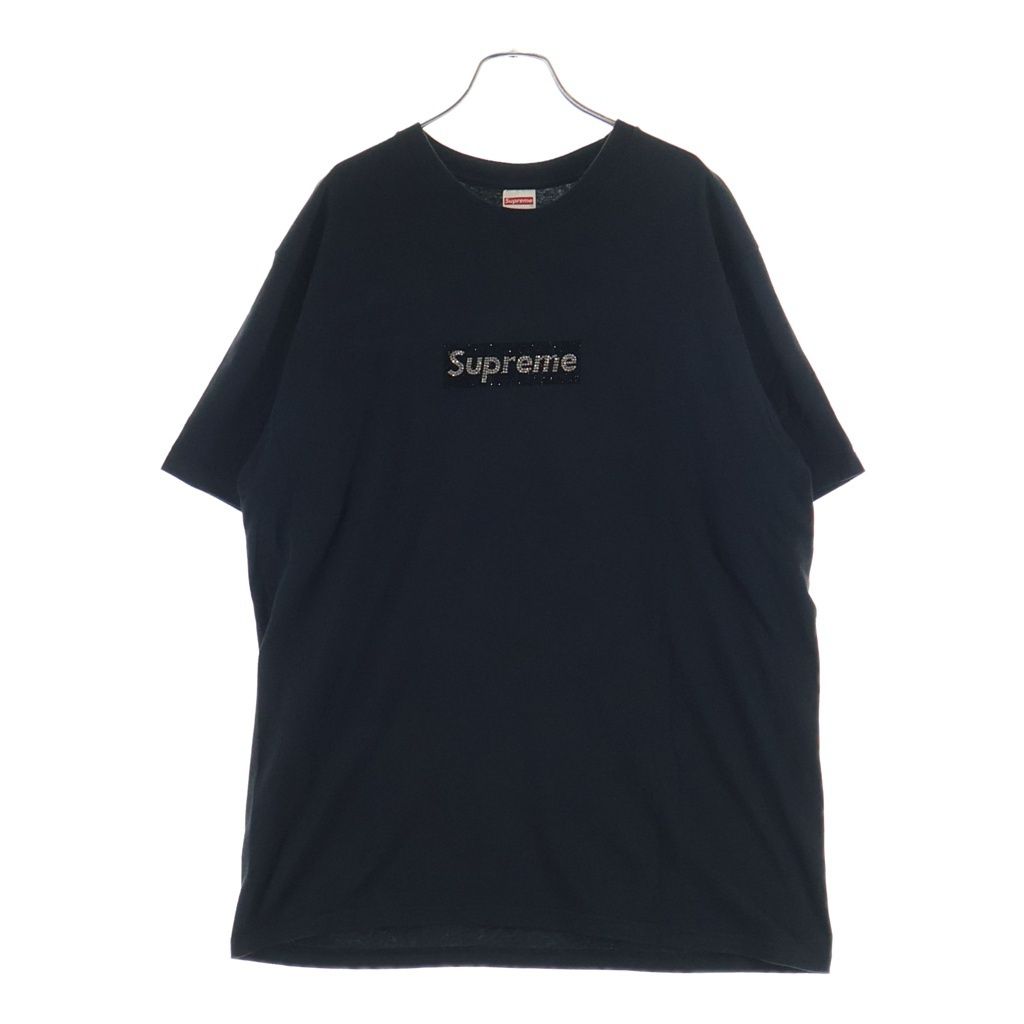 SUPREME (シュプリーム) 19SS ×Swarovski 25th Anniversary Box Logo Tee スワロフスキー 25周年記念 ボックスロゴTシャツ 半袖クルーネックカットソー ブラック