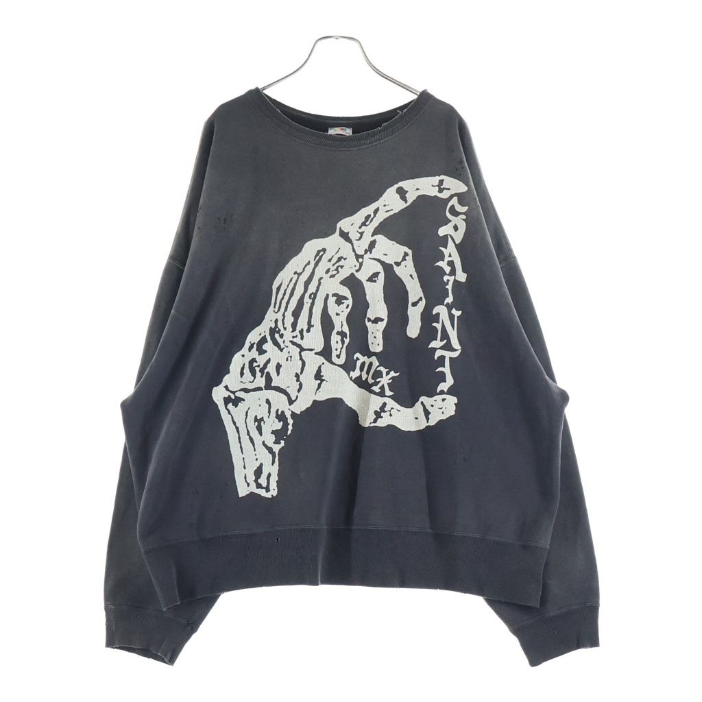 SAINT MICHAEL (セントマイケル) 24AW BONE SAINT SWEAT SHIRT ボーンセイント クルーネックスウェットレーナー グレー SM-YS1-0000-0031 26,411円
