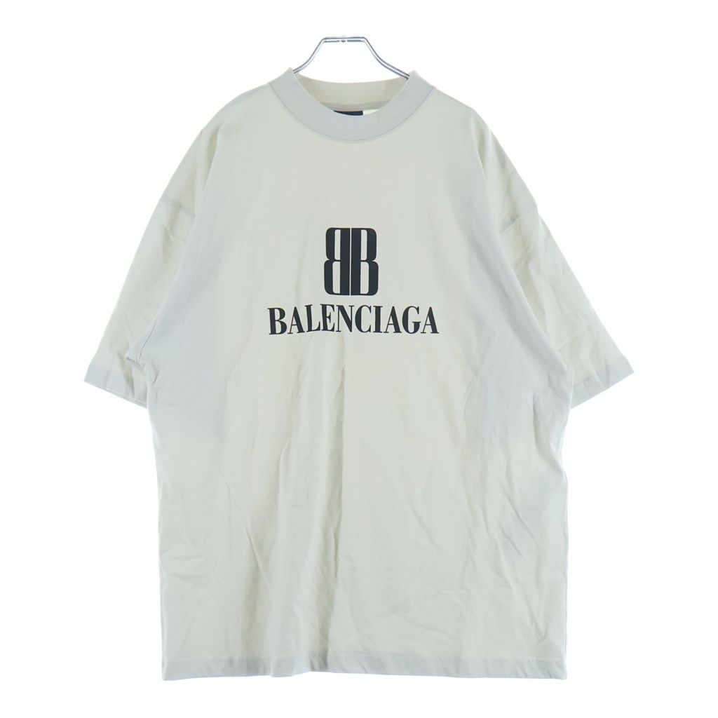 BALENCIAGA (バレンシアガ) フロントロゴプリントTシャツ アイボリー #M