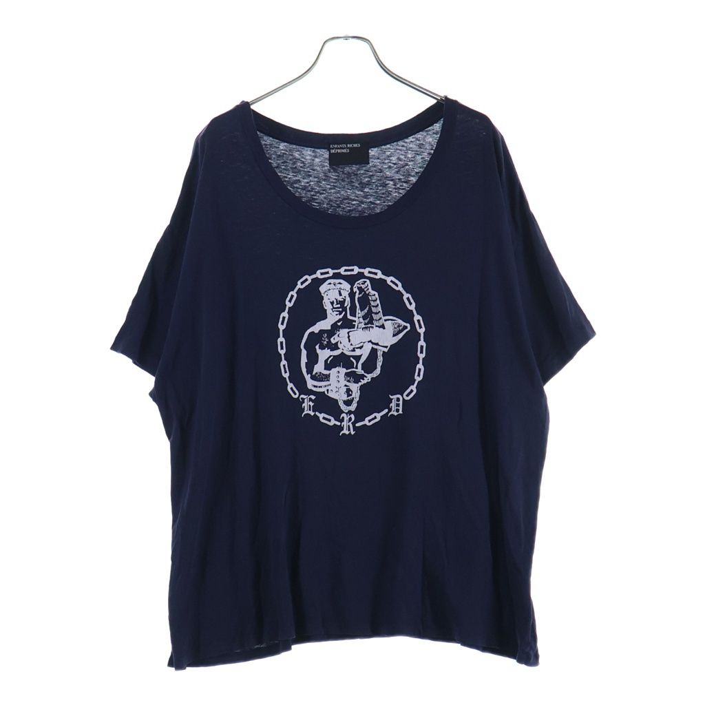 ENFANTS RICHES DEPRIMES (アンファンリッシュデプリメ) チェーンロゴプリント Tシャツ 半袖カットソー ネイビー