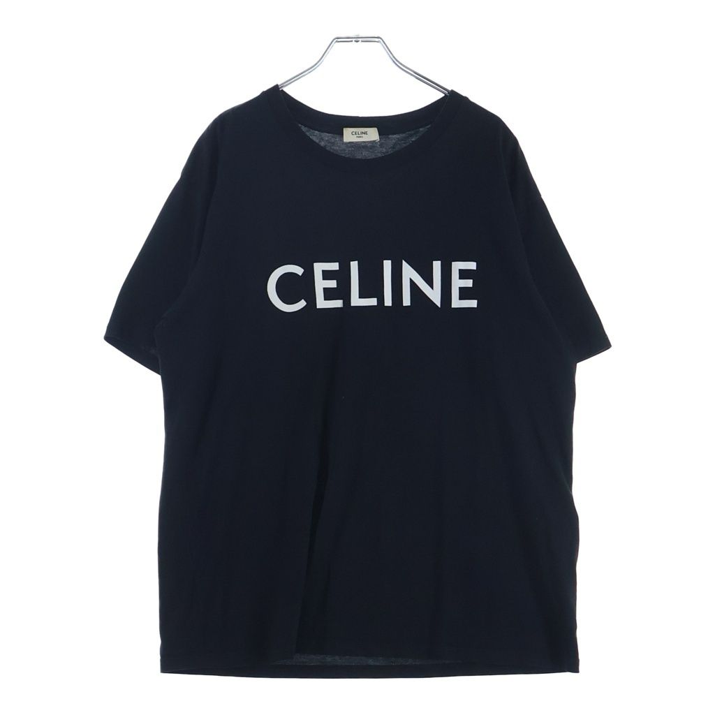 CELINE (セリーヌ) フロントロゴプリント 半袖Tシャツ カットソー ブラック 2X764671Q