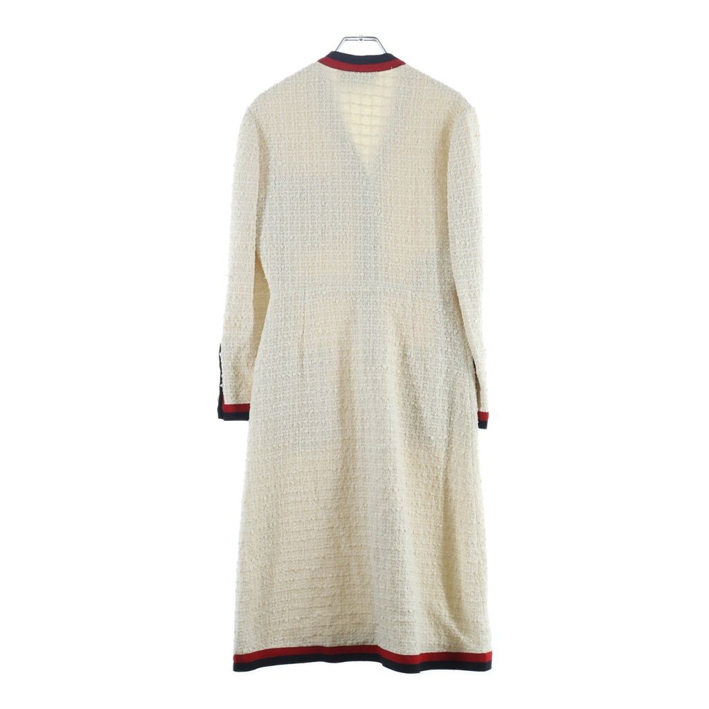 GUCCI (グッチ) GGボタン ウェブライン Vネック ツイード ロング