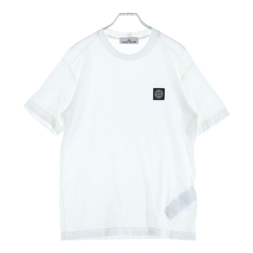 STONE ISLAND (ストーンアイランド) ワンポイント コンパス ロゴ Tシャツ トップス カットソー ホワイト K1S152100039S0013