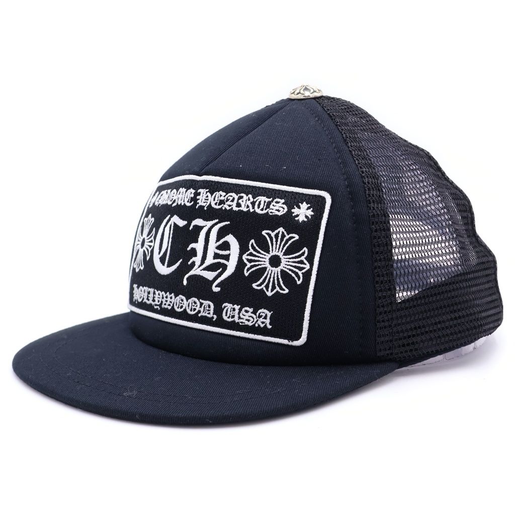 CHROME HEARTS (クロムハーツ) TRUCKER CAP CHパッチ メッシュ トラッカーキャップ 帽子 ブラック