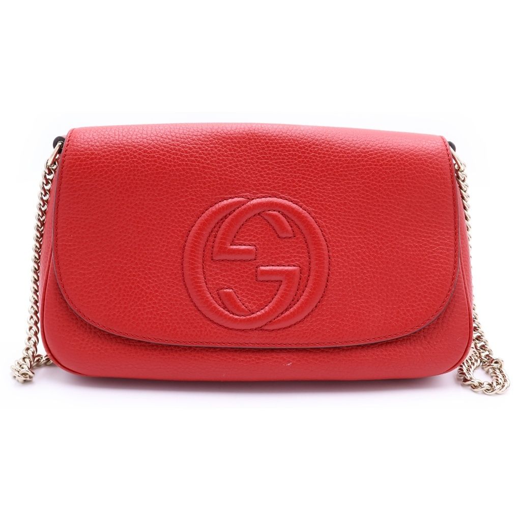 GUCCI (グッチ) ソーホー チェーンショルダーバッグ 赤 レザー 536224 