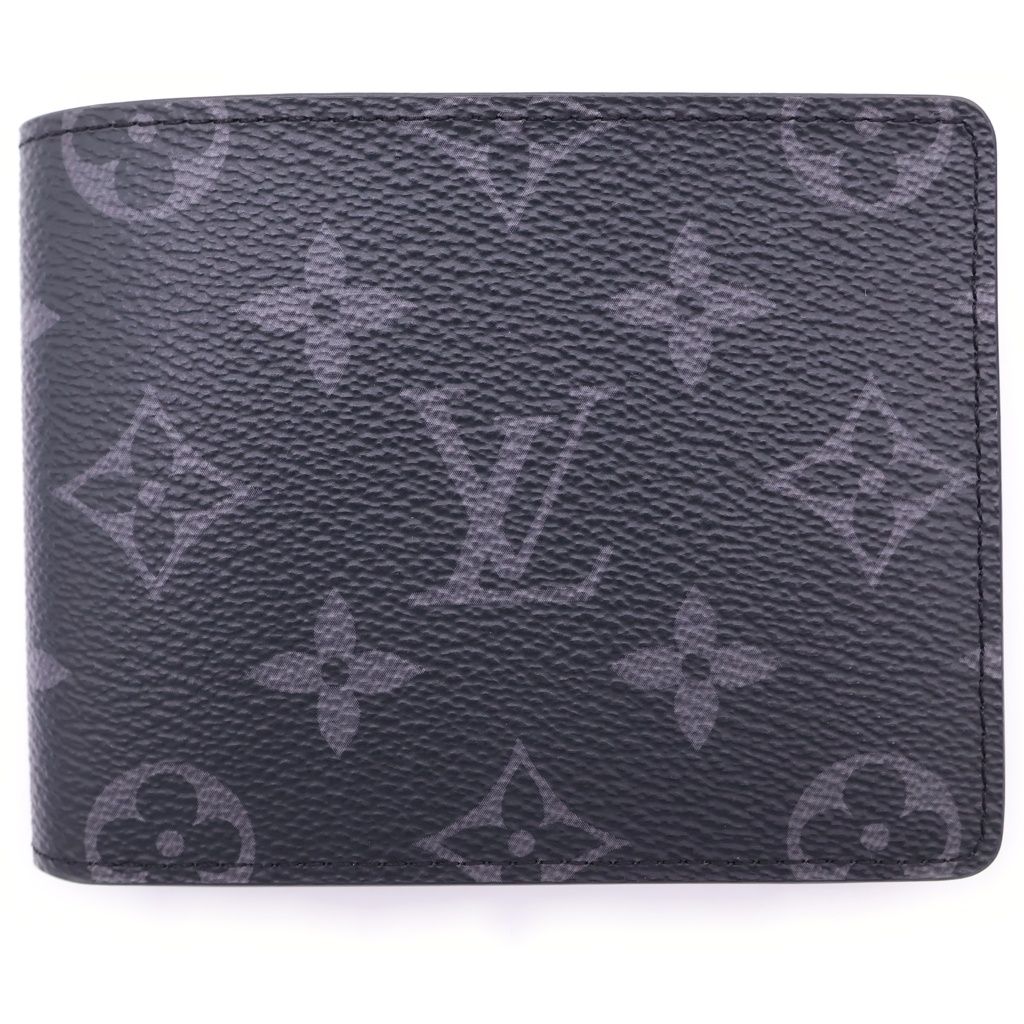 LOUIS VUITTON (ルイヴィトン) モノグラム・エクリプス 二つ折り財布 コンパクトウォレット ブラック PVC×レザー M62294