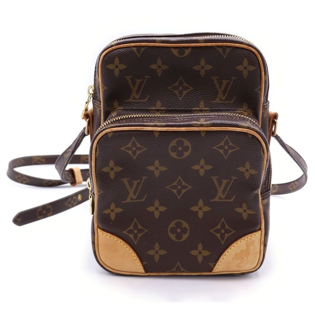 LOUIS VUITTON (ルイヴィトン) モノグラム アマゾン ショルダーバッグ ミニバッグ ブラウン レザー×PVC M45236 ゴールド金具