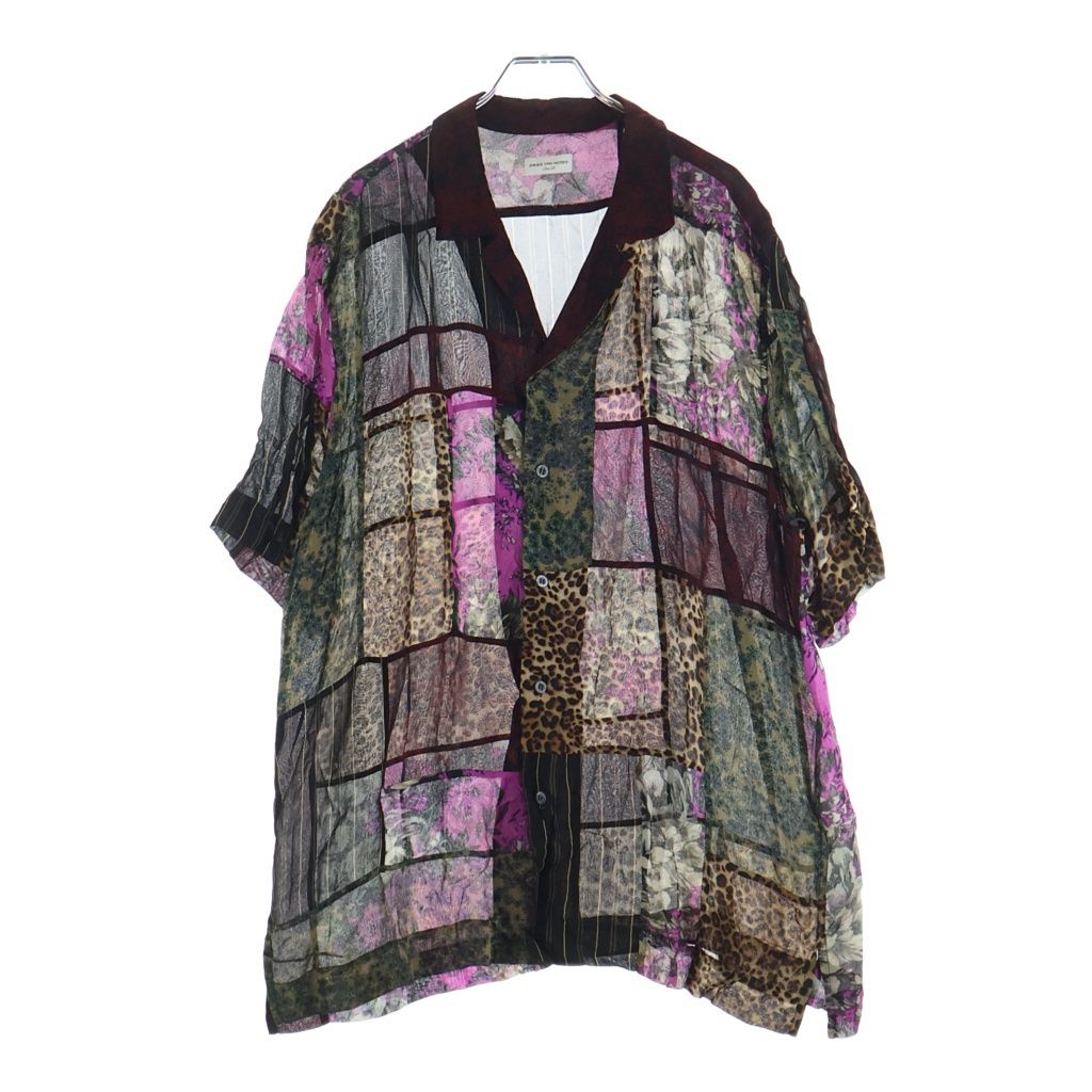 DRIES VAN NOTEN (ドリスヴァンノッテン) 23SS パッチワーク 半袖開襟シャツ オープンカラーシャツ マルチ