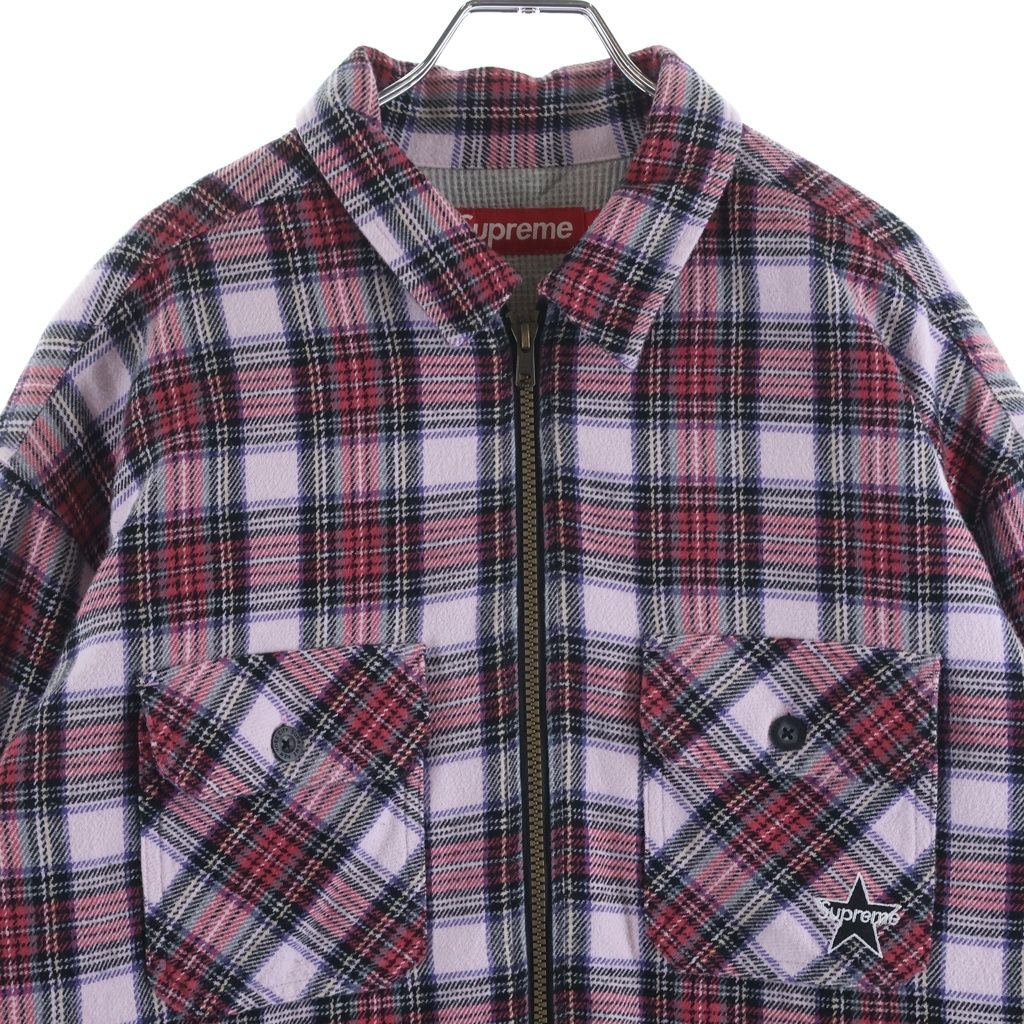 SUPREME (シュプリーム) 25AW Thermal Lined Zip Up Flannel Shirt サーマル ジップアップフランネルシャツ 長袖シャツ ピンク SUPREME (シュプリーム) 25AW Thermal Lined Zip Up Flannel Shirt サーマル ジップアップフランネルシャツ 長袖シャツ ピンク