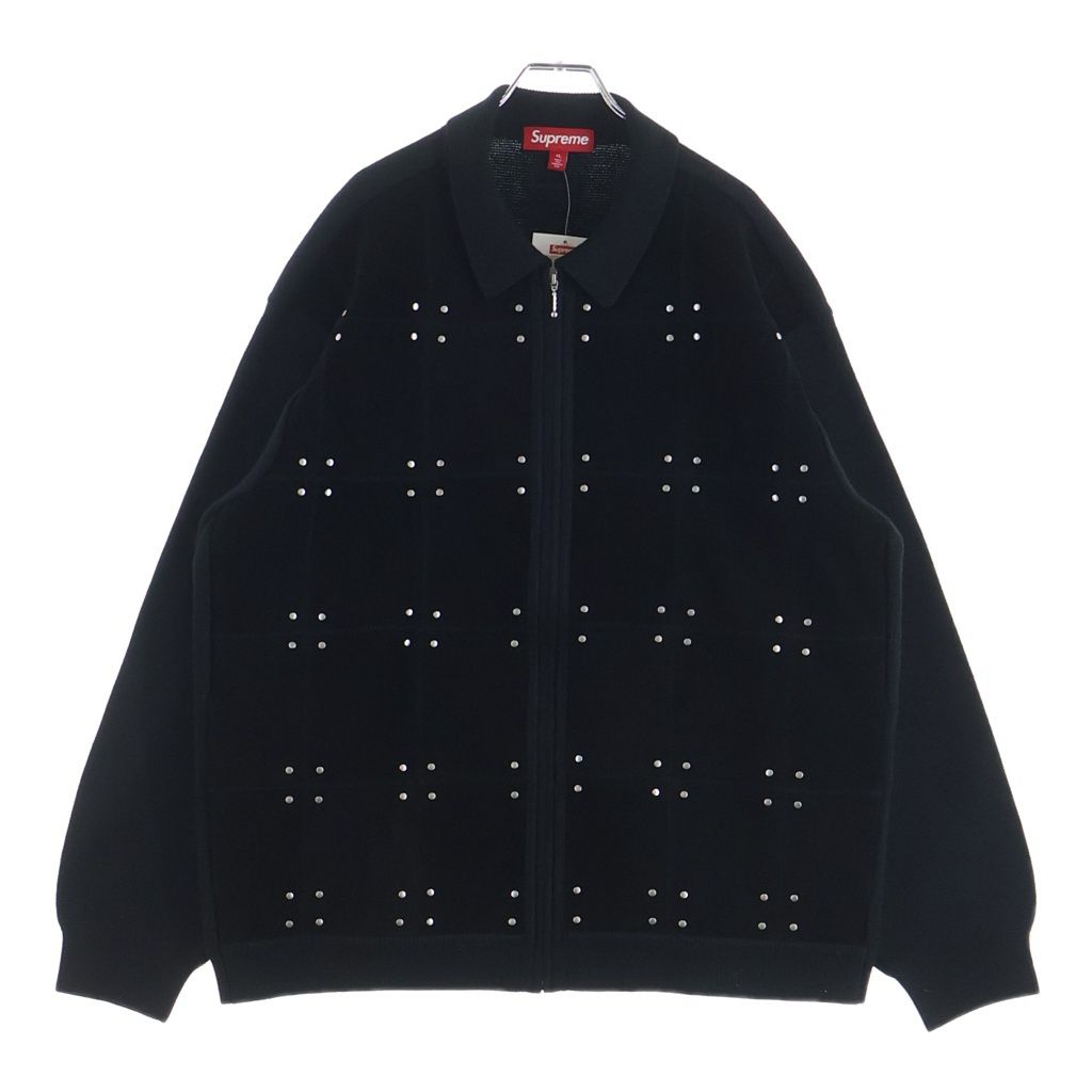 SUPREME (シュプリーム) 25AW Studded Suede Zip Up Cardigan Black スタッズ スウェード ジップアップカーディガン ブラック