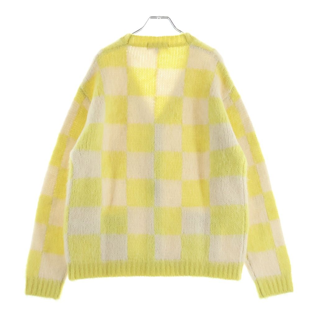 SATUR イエロー カーディガン XS SUPREME (シュプリーム) 26SS Checkerboard Cardigan チェックボーダー