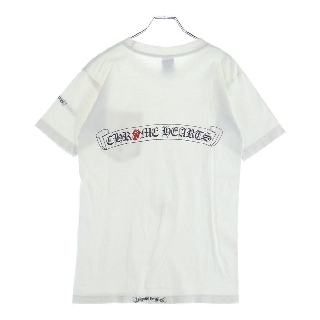 CHROME HEARTS (クロムハーツ) OLD CH T-SHIRT ROLLING STONES リップタン 半袖Tシャツカットソー ホワイト