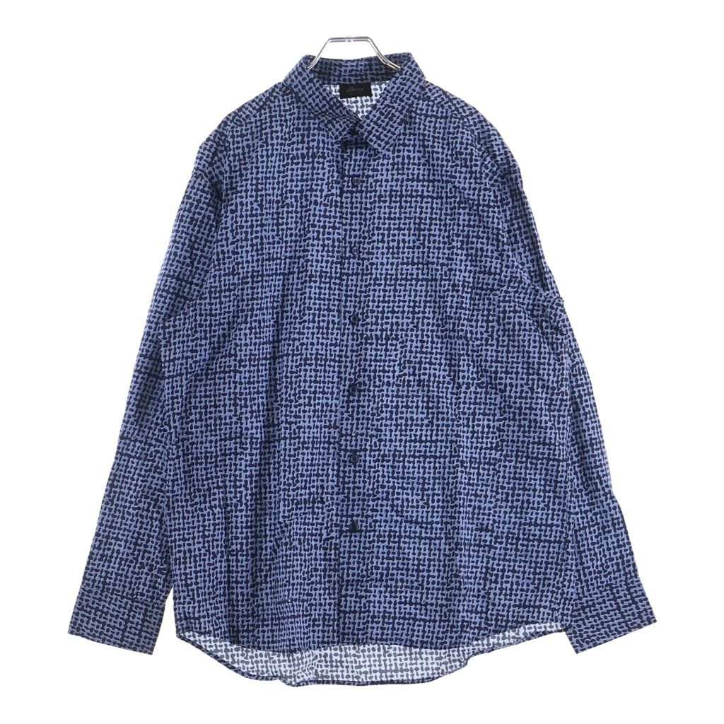 Brioni (ブリオーニ) 長袖シャツ 総柄 ブルーパープル #XL SCCS0L PA021